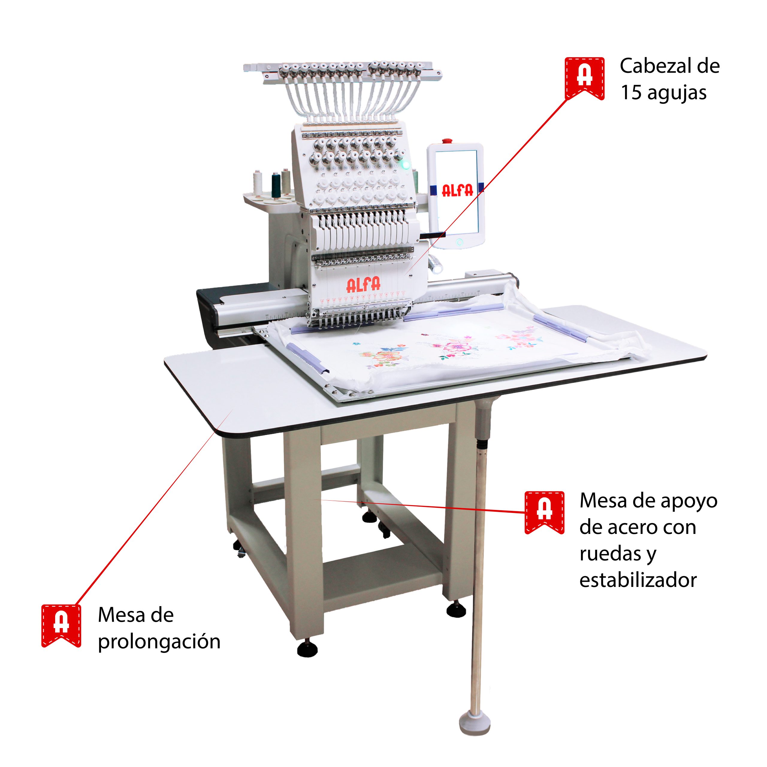 Bordadora Industrial Alfa 1500 de 15 agujas